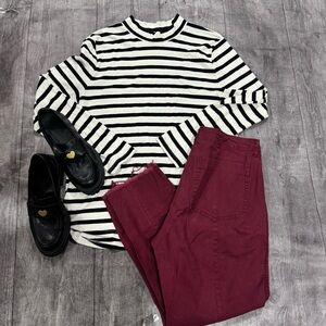 Old Navy Utility Straight Leg Burgundy Pants